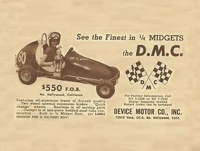 Vintage 1957 D.M.C. Quarter 1/4 Midget Ad • $16.99