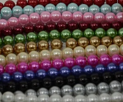Jewellery Making 200 Pieces 4mm Round Glass Pearl Beads Craft Wedding Beads • £2.31