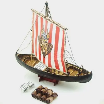 $55 • Buy Viking Knarr Scale 1/72 233 Mm Sailboat Unassembled Wooden Model Boat Ship Kit