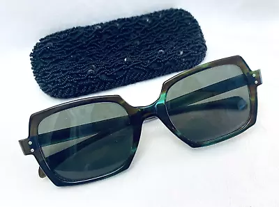 Vintage Black Framed W/ Green Swirls American Optical AO Sunglasses 1960s + Case • $19.99