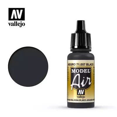 Vallejo 71057 Model Air Black Acrylic Paint 17ml - US • $3.50