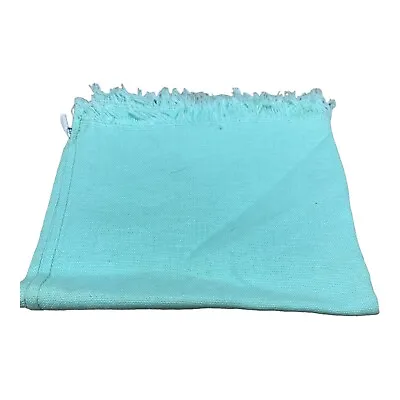 Vintage Kitchen Blue Cannon Dish Towel Fringe Edge Turquoise Teal Blue Green MCM • $9.74