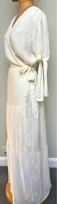 Melissa Odabash Emily Cream Tiered Full Length Wrap Dress • £120