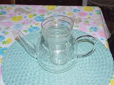Vintage Schott Mainz Jena Er Glas Clear Glass Tea Pot W/ Infuse Germany • $49.99