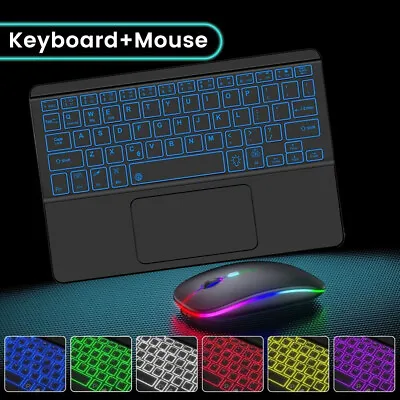 Wireless Bluetooth Keyboard Mouse For IPad 5/6/7/8/9/10th Air 3 4 5 Pro 11 12.9 • £10.99