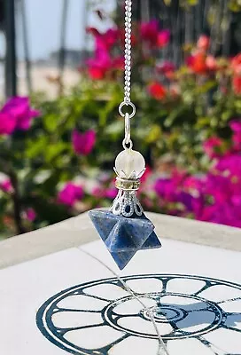 Lapiz Lazuli Merkaba Star Crystal Pendulum  • £8