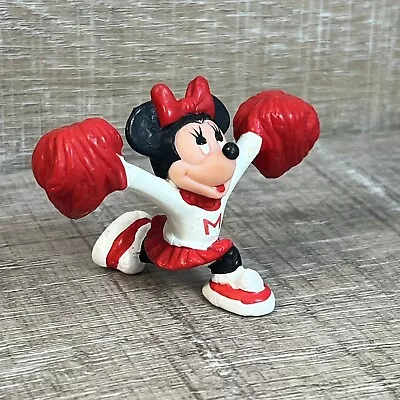 Vtg Minnie Mouse Cheerleader Cheer Pom PVC Figure Disney Applause Cake Topper • $2.79