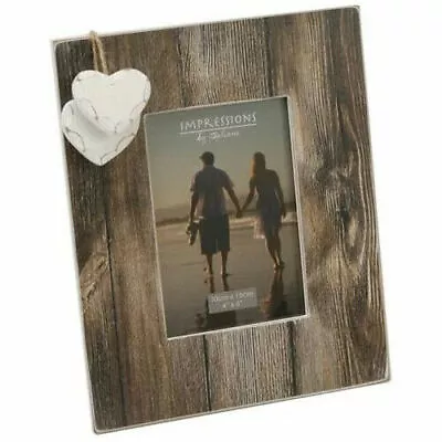 Wood Photo Picture Frame 4  X 6  Gift Stand Home Modern Hearts Present Memory  • £4.99