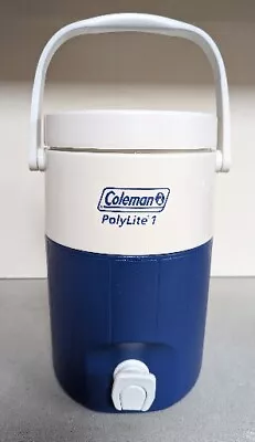 Vintage Coleman Polylite Blue/White One Gallon Jug Dual Spout-Handle 5591A • $17