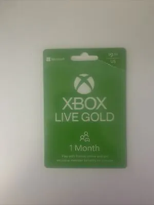 Xbox 1 Month Live Gold Card NOT USED 100% AUTHENTIC • $10