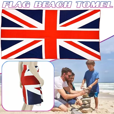 British Flag Washcloth Towel Union Jack Pattern Bath Beach Large Soft Gifts UK • £7.41