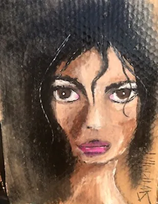 MICHAEL JACKSON PAINTING Original SWARTZMILLER DNA SIGNED  Art UPCYCLED UNIQUE • $179
