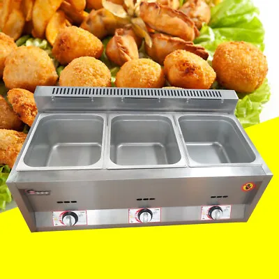 3-Pan Propane Gas Food Warmer Restaurant Tabletop Desktop Countertop Steam Table • $180.50