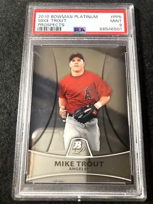 2010 Bowman Platinum Prospects Mike Trout RC #PP5 PSA 9 MINT  LA Angels • $89.99