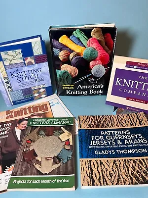 Vintage Knitting Books And Pattern Lot Fabric Needlepoint Crafting Tools  • $11.99