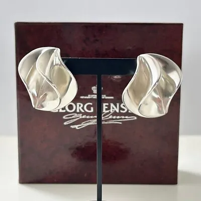 GEORG JENSEN Earrings Sterling Silver 925 Vintage Hans Hansen • $171