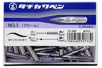 Tachikawa G Pen Nib T3 100 Pieces Bold Line Calligraph Manga Comic Design Art • $102.30