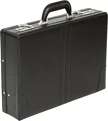 Executive Attaché Briefcase Faux Leather Case Expanding Business Office Work Bag • £29.99