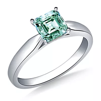 3.40+Ct Vvs1=/Asscher Blue White Moissanite Diamond Engagement 925 Silver Ring • $1.52