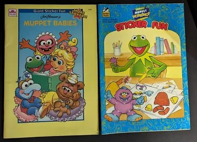 Vtg Jim Henson's Muppet Babies Giant Sticker Fun & Muppet Sticker Fun Books  • $14.99