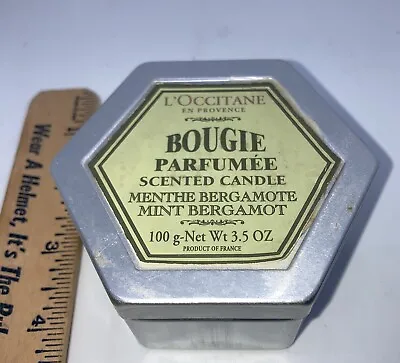 New Loccitane Mint Bergamot Boogie Candle Hexagonal 3.5 Oz Tin Rare Discontinued • $52