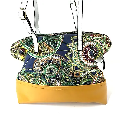 Charles Jourdan Shoulder Bag Canvas & Leather Handbag Tote Purse • $29.97