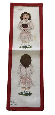 $103.20 • Buy Melissa Shirley Hand Painted Needlepoint Canvas 1987 Girl W/ Heart 87-A MSD 18ct