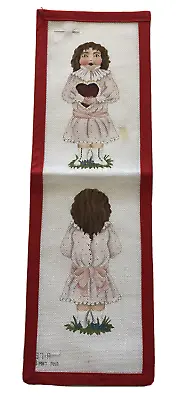 Melissa Shirley Hand Painted Needlepoint Canvas 1987 Girl W/ Heart 87-A MSD 18ct • $66.50