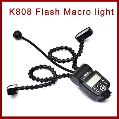 K808 K-808 Macro Twin Flash Light Flexible Macro LED Speedlight For Canon Nikon  • $169