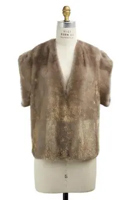 BRUNELLO CUCINELLI Marble Metallic Mink Fur Vest Gilet Sz 42 NWT $ 28 995 + Tax • $2099.30