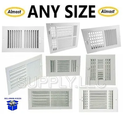 AIR REGISTER VENT COVER GRILLE AC X Duct Size Wall Sidewall Ceiling Steel White. • $15.75