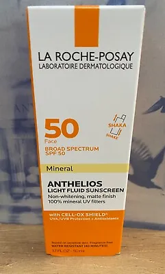 La Roche-Posay Anthelios SPF 50 Mineral Face Sunscreen-1.7 Fl Oz (50 ML) Exp2025 • $10