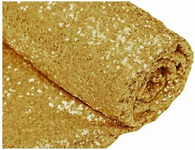 Glitz Sequin Fabric / 3mm Sequin On Poly Mesh 51/52  Wide Sold BTY - Gold • $9.98