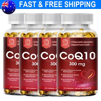 CoQ 10 Coenzyme Q10 Softgels 300mg 120 Capsules Cardiovascular Heart Health • $22.89