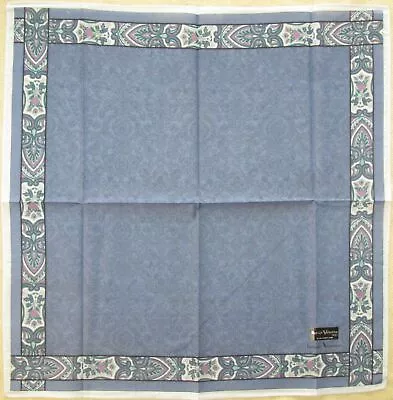 Used Valentio Blue Paisley Pattern Cotton 18  Pocket Square Handkerchief For Men • £7.19