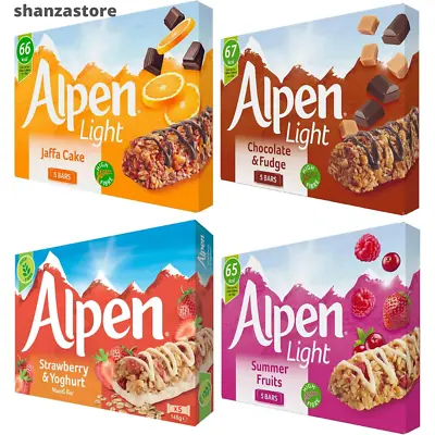 Alpen Cereal Bar Bundle | 4 Great Flavours - 5 Bars Of Each | 20 Bars Total • £8.99