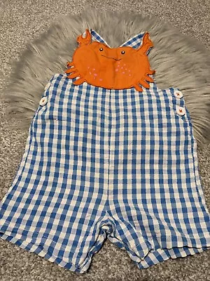 Mini Boden Crab 🦀 Overalls Dungarees 6-9 Months • £11.99