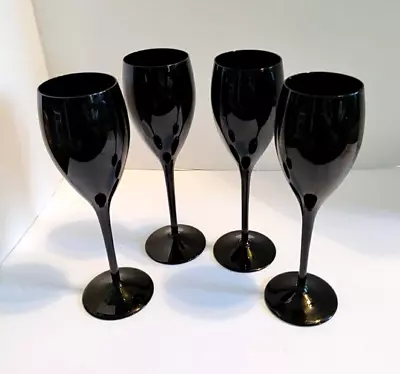 4 Mikasa Elite Black Champagne/Wine Glasses New Condition • $30