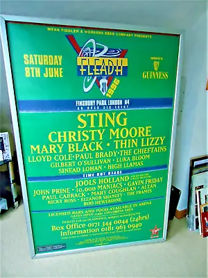 £85 • Buy Thin Lizzy Fleadh Festival Billboard Poster 1996 + Sting +christy Moore Rare Gem