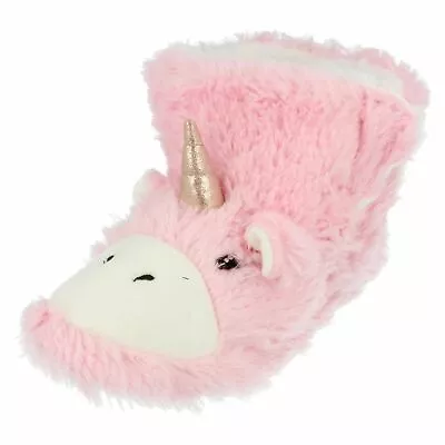 $30.61 • Buy Ladies Spot On Pink Fluffy Novelty Unicorn Slippers : X2R111
