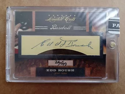 2011 Donruss Limited Cuts Edd Roush Cut Autograph Card • $20