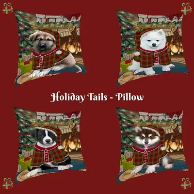 Christmas Stocking Hung Dog Cat Pet Photo Throw Decorative Pillow 18x18 In • $53.89