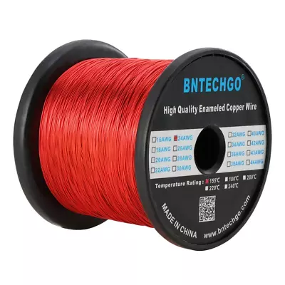 BNTECHGO 24 AWG Magnet Wire 5 Lb - 0.0197  Red - 155℃ • $147.49