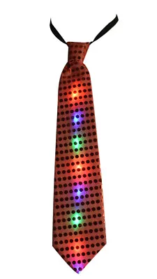 Light Up Led Party Sequin Neck Tie Bow Wedding Fun With 3 Flashing Light Modes • $6.98