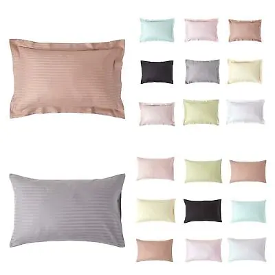 £9.99 • Buy 100% Egyptian Cotton Satin Stripe Pillowcase 330 TC 500 TC Equivalent