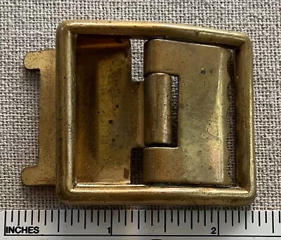 Vintage BRASS BELT BUCKLE 607 G-1 1-9 Strap Solid Brass Circle V Makers Mark • $17.99