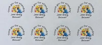 24x Personalised Disney Winnie Pooh Tigger Baby Shower Party Lolly Stickers • $9