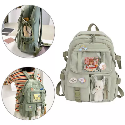 £11.98 • Buy Women Teen School Backpack Kawaii Bear College Travel Casual Bag Girls Bag Green