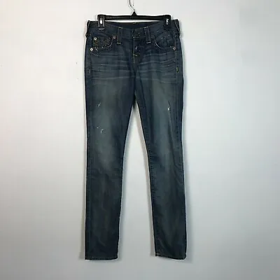 True Religion Womens Size 24 Brianna Distressed Boyfriend Jeans Denim • $32