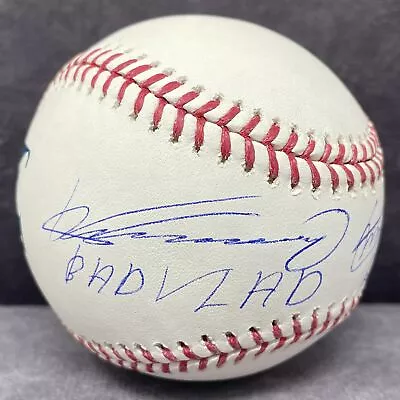 Vladimir Guerrero Sr. & Jr. Auto Signed Rawlings OMLB Inscribed Baseball JSA COA • $36